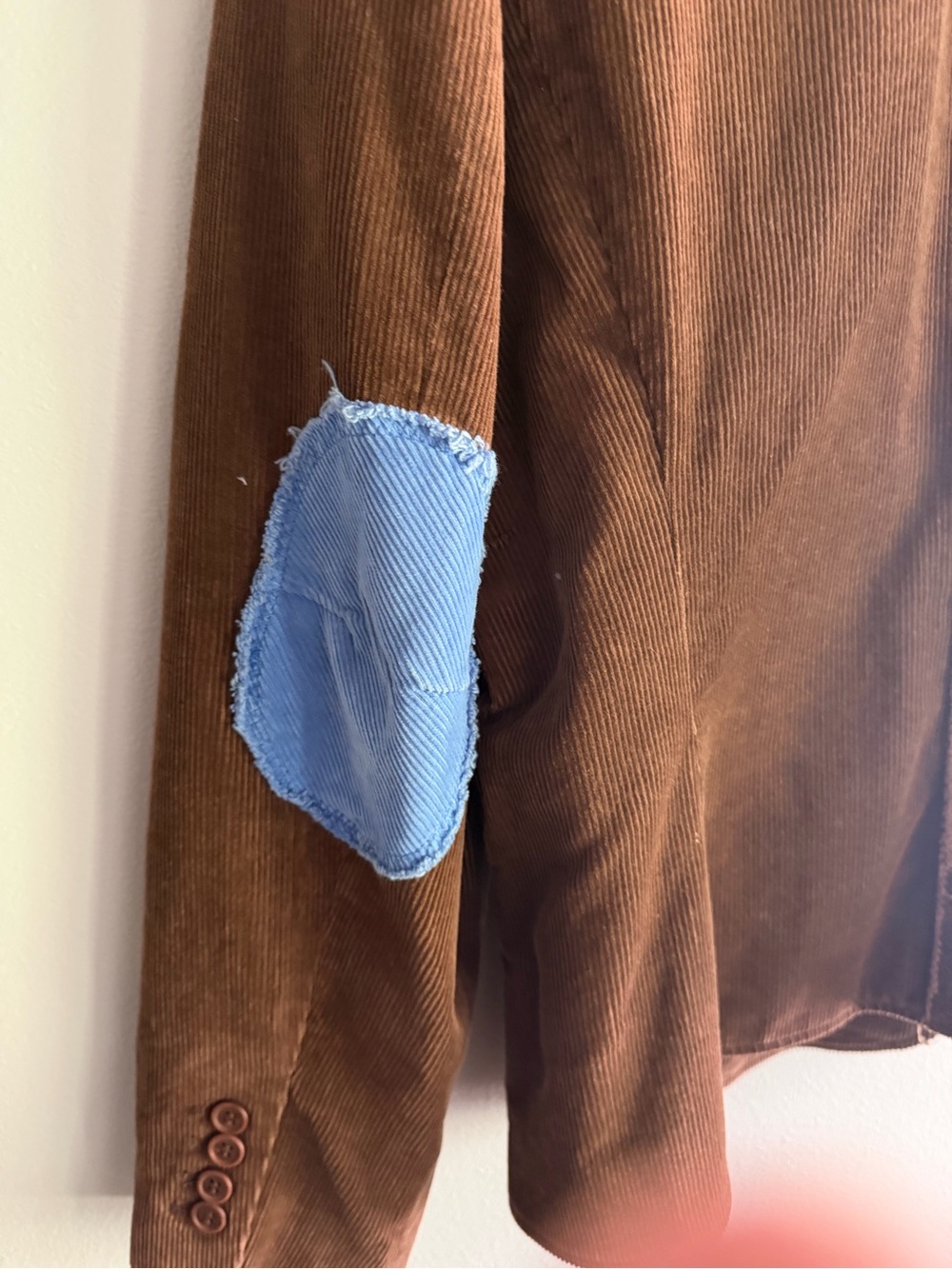Metrostyle Brown Corduroy Jacket with Blue Lining - Picture 6 of 7